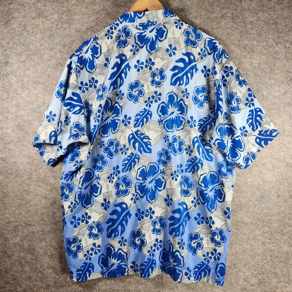 VTG Pineapple Connection Men XL Hawaiian‎ Shirt Aloha Blue Floral Hang Loose 90s - Picture 8 of 10